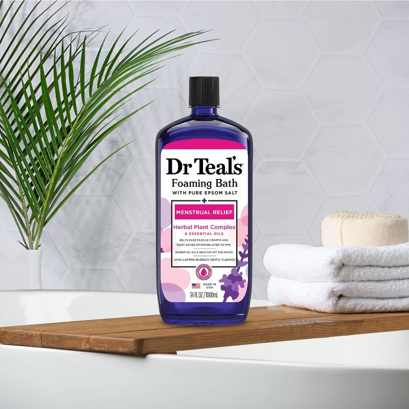 Dr Teal&#39;s Menstrual Relief Lavender Foaming Bubble Bath - 34 fl oz, 5 of 10
