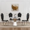 46" Round Marble Dining Table,High Gloss Faux Marble Top,Stainless Steel Base for Dining Room and Kitchen - Maison Boucle - 3 of 4