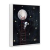 Stupell Industries Astronaut Hanging Stars Outer Space Ladder to Moon Framed Giclee Art, White, 24" x 30" - 2 of 4