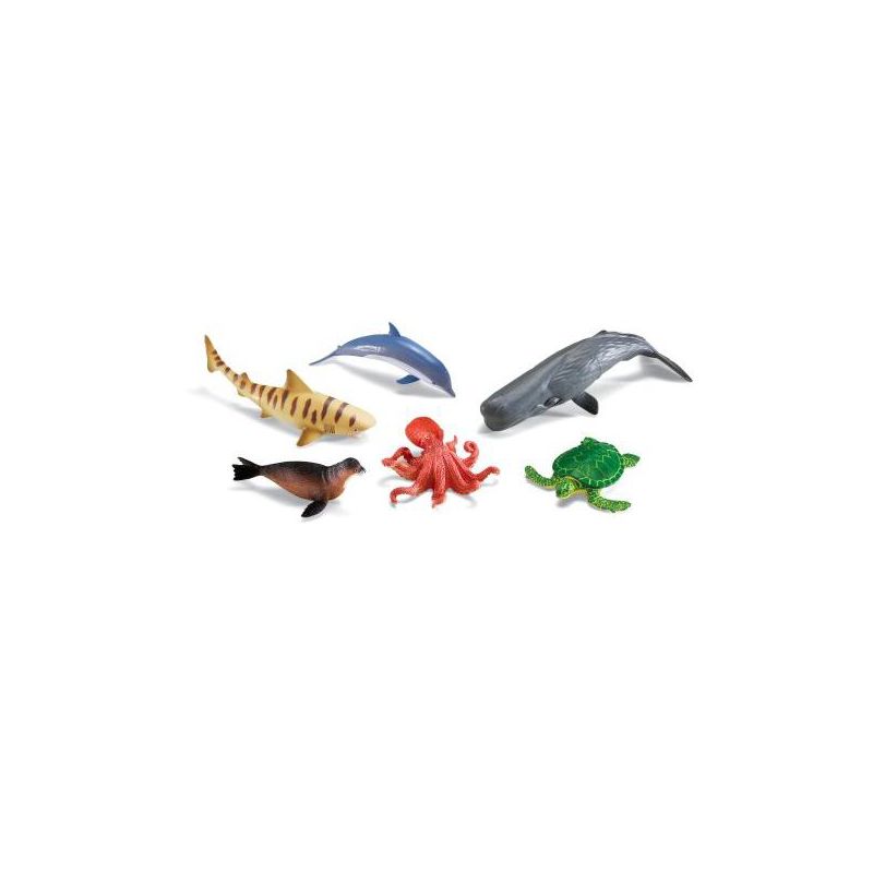 Learning Resources Jumbo Ocean Animals I Octopus, Whale, Shark, Sea Turtle, Seal, and Dolphin, 6 Animals, 1 of 8