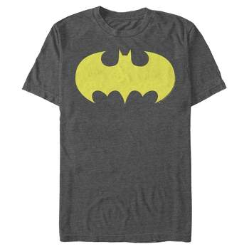 Logo T-shirt Target Heather Men\'s - Large Charcoal Wing - : Batman Modern 3x