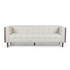 89.75" Upholstered Button-Tufted 3-Seater Sofa with Rubberwood Frame, Tapered Legs and Plush Seating - 3 of 4