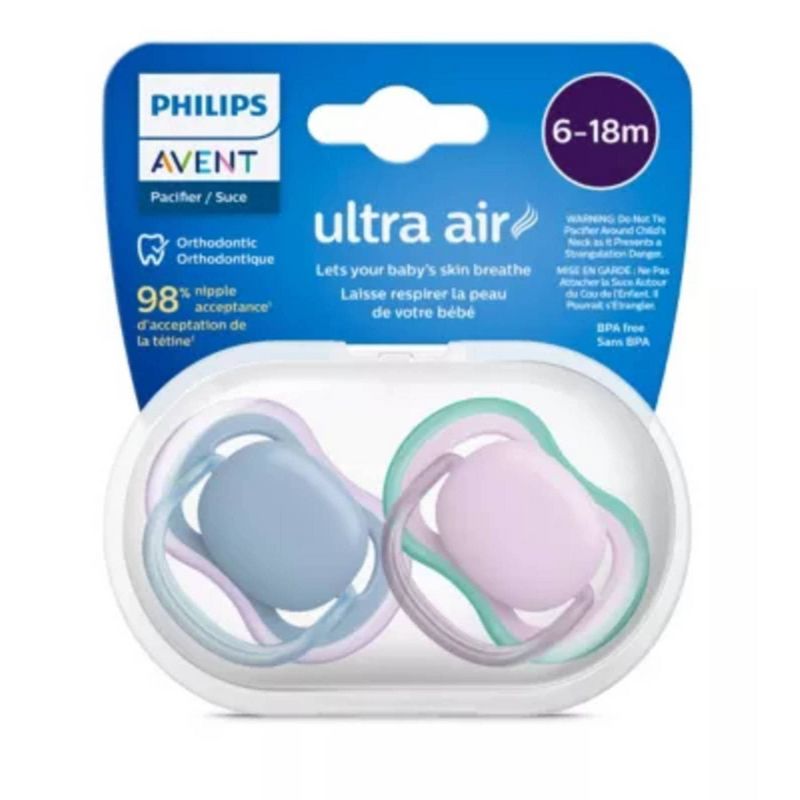 Avent Philips Ultra Air Pacifier 6-18 Months - Blue/Lilac - 2pk, 6 of 8