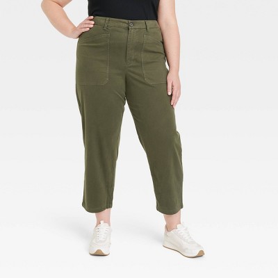 Women's High-Rise Cargo Utility Pants - Wild Fable™ Dark Green XL
