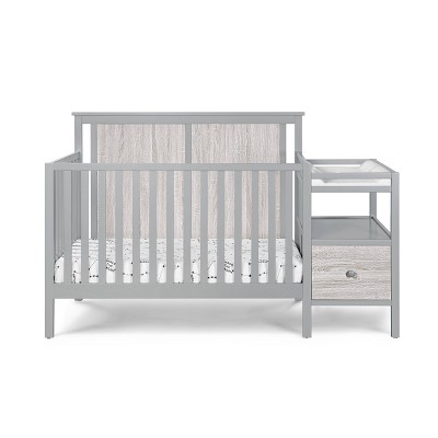 Suite Bebe Connelly 4-in-1 Convertible Crib and Changer Combo - Gray/Rockport Gray