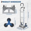 Aluminum Stair Climbing Cart, 600 lbs Load Capacity Hand Truck Dolly with Dual Handles, 6 Wheels & 2 Elastic Ropes, Multipurpose Stair Climber - 2 of 4