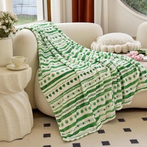 Elegant Comfort Super Soft Christmas Prints Blanket Home D¨¦cor, Warm Cozy Throws for Winter Bedding. - 1 of 4