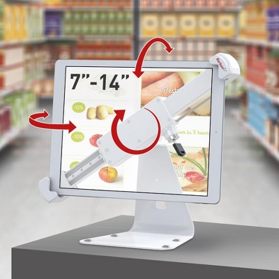 Barkan 7" - 14" Anti-Theft Tablet Desk Stand, 360° Rotation, Swivel & Tilt