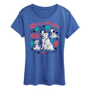 Women's - 101 Dalmatians - Collage of Dalmatian Family Short Sleeve Graphic T-Shirt - 1 of 4