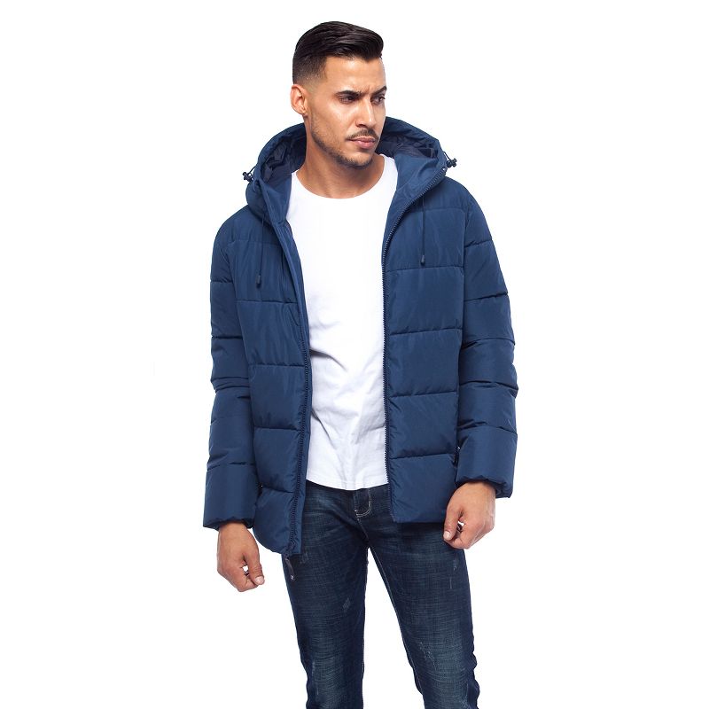 Rokka&Rolla Men's Heavy Winter Coat Thermal Heat Puffer Jacket, 3 of 11