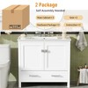 Vynxaria 72-Inch White Double Bathroom Vanity - 2 Separate Units, Double Ceramic Sinks, Soft-Close Doors, Divided Drawers£¬Modern Ample Storage - 3 of 4
