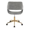TiramisuBest Contemporary Grey Fabric Task Chair with Adjustable Features and Gold Base - 4 of 4