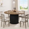 RONSHIN 47" Round Dining Table for 4-6 People, with Sturdy Waveform Metal Pedestal Base, Farmhouse Circle Kitchen Table for Dining Room Kitchen - 3 of 4