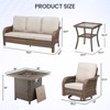 Buenhomino Patio Furniture Set with 30" Fire Pit Table-High Back Outdoor Swivel Chairs Set with Thick Cushions Outdoor Patio Conversation Sets - 4 of 4