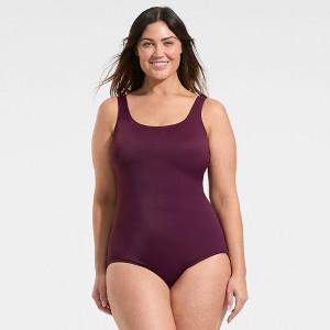 Lands' End Women's Plus Size DD-Cup Chlorine Resistant Scoop Neck Soft Cup Tugless Sporty One Piece Swimsuit - 1 of 4