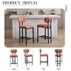 Kumasinova Counter Height Bar Stools Set of 2, Modern Upholstered Fabric Bar Stools with Black Metal Legs, Kitchen Island Chair for Dining Room/Bar - 2 of 4