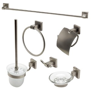 ALFI AB9509-BN Brushed Nickel 6 Piece Matching Bathroom Accessory Set - 1 of 4