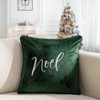 18"x18" Noel Embroidered Velvet Square Throw Pillow Teal Green - Evergrace - 4 of 4