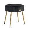 Okak Round Nesting Coffee Table Set of 2 Golden Iron Frame Table Set with Marble Grain Table for Living Room/Office, Space-Saving - 4 of 4