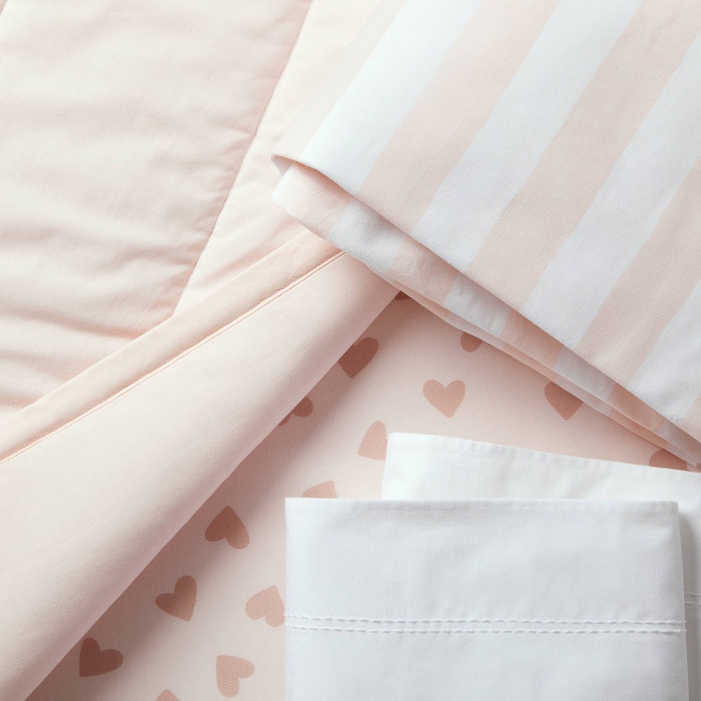 Photos - Bed Linen Crib Bedding Set - Pink - 4pc - Cloud Island™: Cotton, Cloud Pattern, Lightweight Fabric