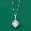 Ross-Simons Ethiopian Opal, 0.10 ct. t.w. Diamond and .10 ct. t.w. Peridot Pendant Necklace in Sterling Silver With 14kt Yellow Gold - 3 of 4