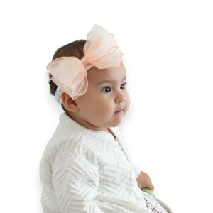 Summer Crystal – Organza Cloud Bow Baby Headband - 1 Pack - 1 of 4