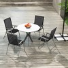 Tangkula 4PCS Patio Portable Metal Folding Chairs Dining Chair Set Poolside Garden - 2 of 4
