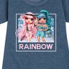 - Rainbow High - Blue Leaf Frame Graphic Short Sleeve Fleece Dress - 2 of 4