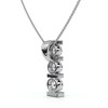 Pompeii3 1ct 3-Stone Diamond Bar Set Pendant 14 Karat White Gold - 2 of 4