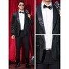 Lars Amadeus Men's Shawl Lapel One Button Wedding Rhinestone Sparkly Velvet Blazer - 4 of 4