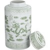 Dahlia Studios 15 3/4" High Green and White Ceramic Ginger Jar with Lid - 4 of 4
