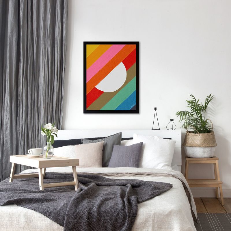 Americanflat Farmhouse Wall Art Room Decor - Rainbow Moon Diagonal Color Blocking by Cat Coquillette, 5 of 7