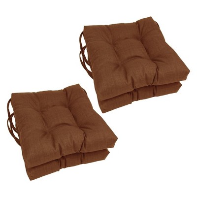 Blazing Needles, 16-inch Spun Polyester Solid Outdoor Square Tufted Chair Cushions (Set of 4)