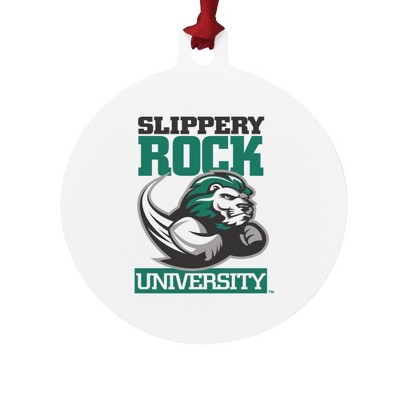 Slippery Rock Secondary Logo Aluminum Holiday Christmas Tree Ornament