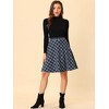 INSPIRE CHIC Women's Christmas Plaids Vintage Tartan Elastic Waist Knee Length A-Line Skirt - 3 of 4