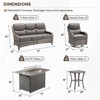 Buenhomino Patio Furniture Set with Fire Pit Table and Swivel Rocking Chairs, 5 Pieces Outdoor Wicker Furniture Set with 6'' Thickened Cushion - 3 of 4