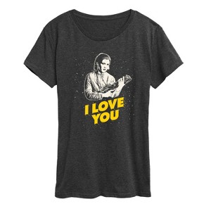 Women's - Star Wars - Valentine Princess Leia I Love You Short Sleeve Graphic T-Shirt - 1 of 4