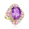 Ross-Simons 9.00 Carat Amethyst and 1.90 ct. t.w. Pink Sapphire Ring With .11 ct. t.w. Diamonds in 14kt Yellow Gold - 4 of 4