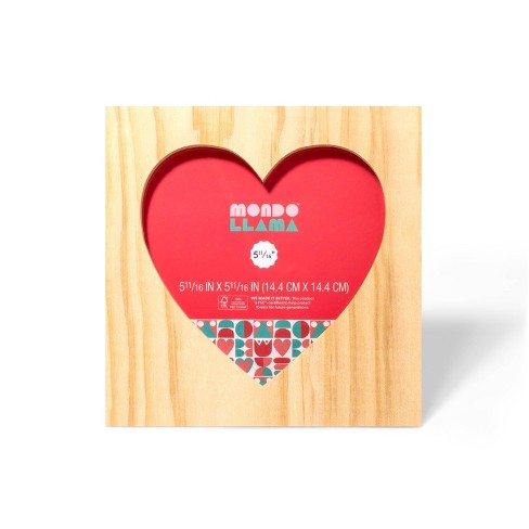Valentine's Day Freestanding Heart Picture Frame Wood Base - Mondo Llama™ :  Target