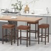 Tangkula 4PCS 29.5" Bar Stool Set Counter Height Saddle Stools w/ Rubber Wood Frame - 2 of 4