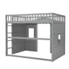 House Loft Bed Frame for Kids, WoodLoft Bed with Windows and Guardrail, Playhouse Bed for Boys & Girls - 4 of 4