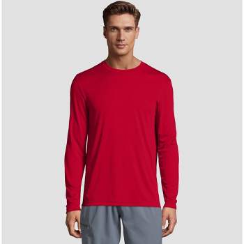 Hanes Men's Big & Tall Long Sleeve CoolDRI Performance T-Shirt - Deep Red 3XL