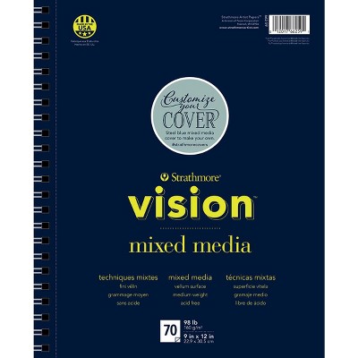 Strathmore Vision Mixed Media Pad, 9 x 12 Inches, 98 lb, 70 Sheets
