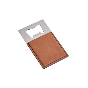 Slickblue 3.5" Leatherette & Stainless Steel Bottle Opener, Available in Navy, Black, Grey & Caramel - 1 of 2