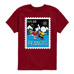 Boys' - Peanuts - Lucy Charlie Winter Stamp Short Sleeve Graphic T-Shirt - 1 of 4