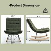 Teddy Tufted Rocking Chair with Rubberwood Legs, Comfortable Lounge Chair with Wide Backrest 4L - ModernLuxe - 3 of 4