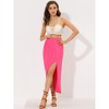 Allegra K Women's Split Ruched High Waist Summer Beach Maxi Skirts - 3 of 4
