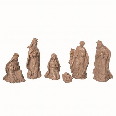 Transpac Resin Gold Christmas Shimmer Nativity Set of 6