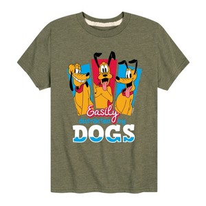 Boys' - Disney - Easily Distracted By Dogs Short Sleeve Graphic T-Shirt - 1 of 4