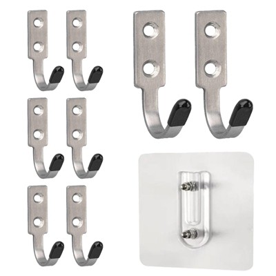 phiestina Stainless Steel Hooks, Multi-Scenario Entrance Hall Hooks for Student Schoolbags, Set of 5